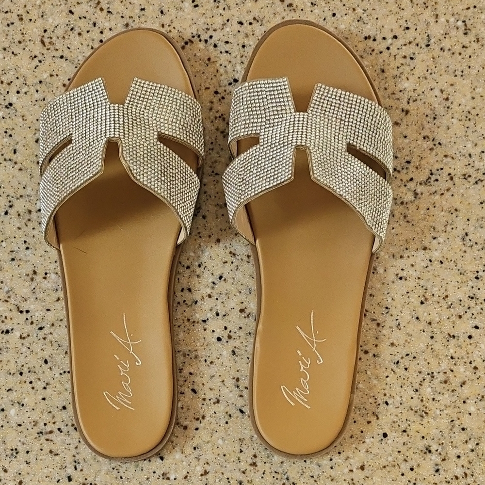 Mari A Rhinestone Slip-on Sandals